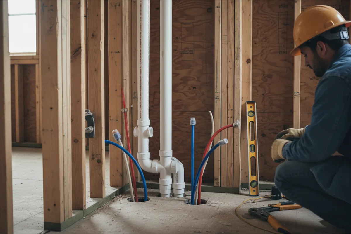 Drain and supply rough-in during Leak Detection in Mousie